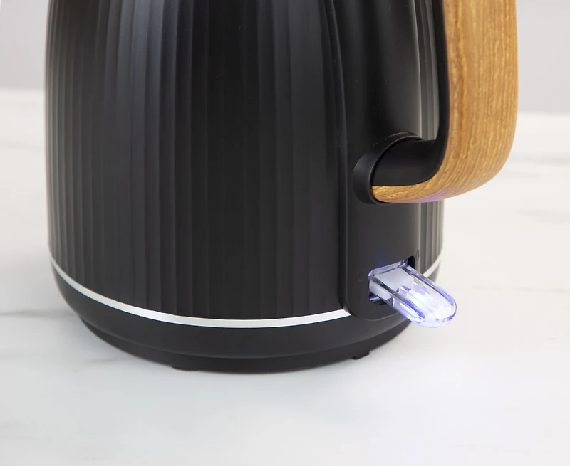 Bouilloire électrique JS Gourmet, 1,8 L, noir et bois