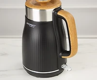 Bouilloire électrique JS Gourmet, 1,8 L, noir et bois