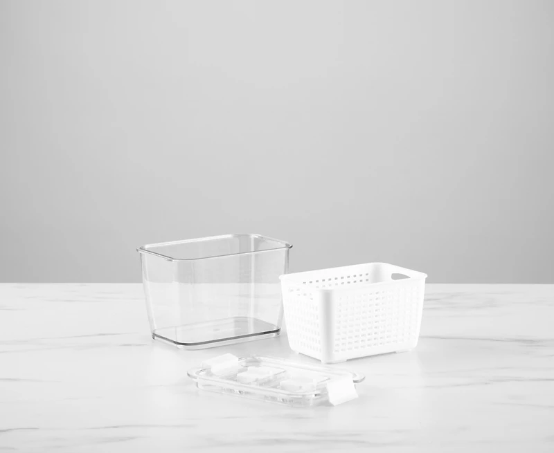 Fridge Container with Double-Layer Basket, 0.7 L