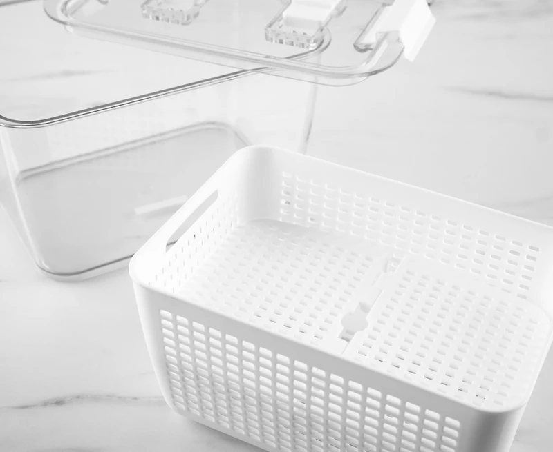 Fridge Container with Double-Layer Basket, 2 L