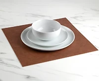 Set de table en simili-cuir 15x15 marron