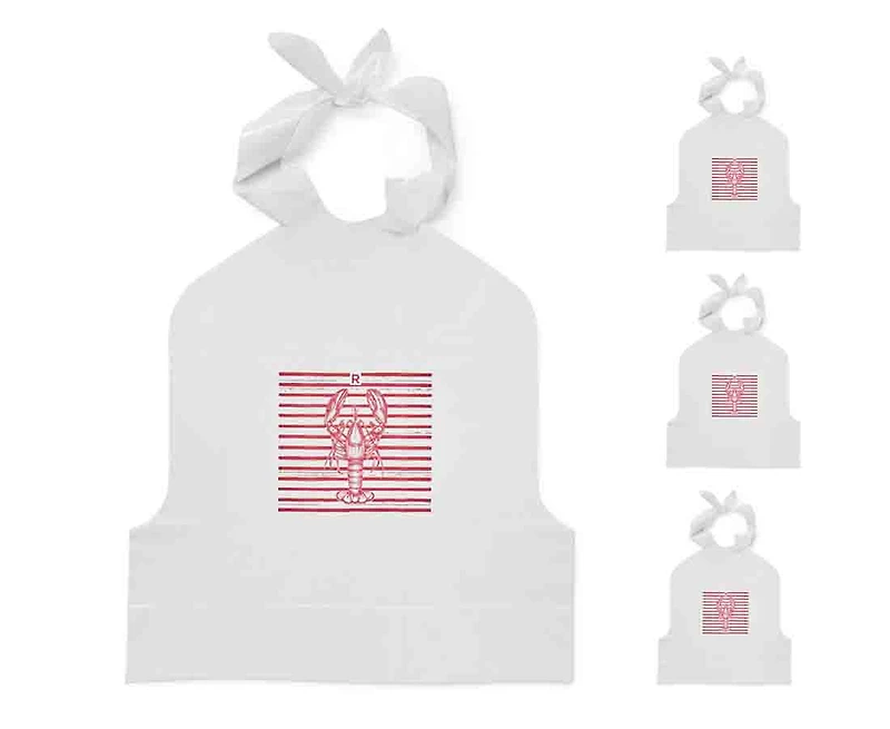 Bavoirs à fruits de mer Ricardo, Ens. de 4