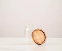 thinkkitchen Boîte en verre Marise 500ml, couvercle en bois