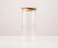 thinkkitchen Boîte en verre Marise 1000ml, couvercle en bois