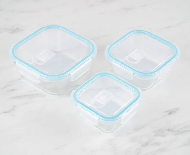 thinkkitchen Conteneurs carrés 3 pièces Snap & Lock