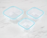 thinkkitchen Conteneurs carrés 3 pièces Snap & Lock