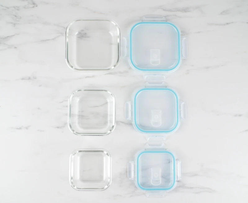 thinkkitchen Conteneurs carrés 3 pièces Snap & Lock