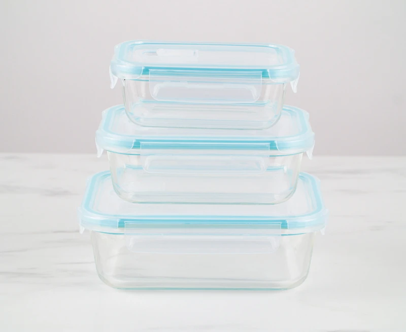 Snap & Lock Rectangular Containers, Set of 3