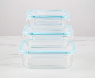 Snap & Lock Rectangular Containers, Set of 3