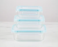 Snap & Lock Rectangular Containers, Set of 3