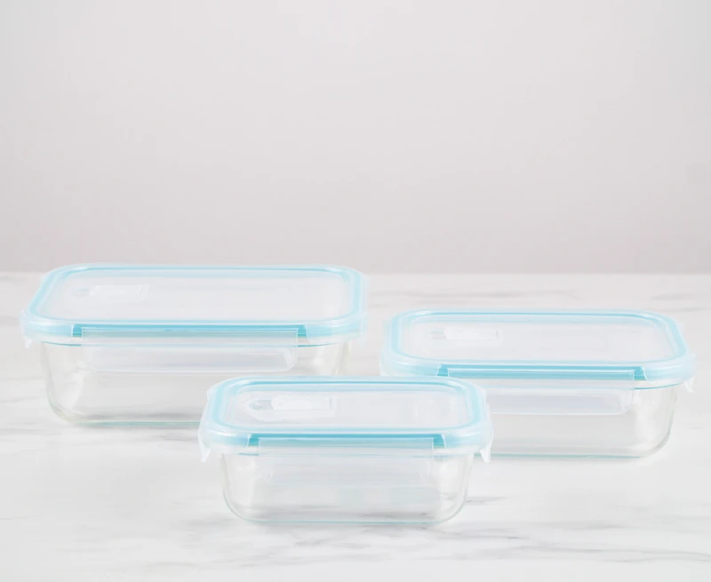 Snap & Lock Rectangular Containers, Set of 3