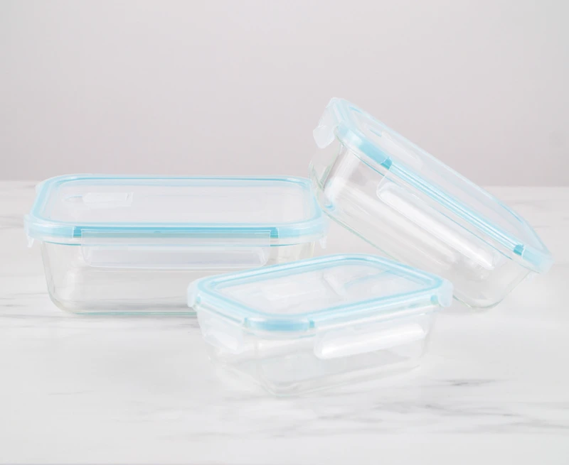 Snap & Lock Rectangular Containers, Set of 3