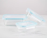 Snap & Lock Rectangular Containers, Set of 3