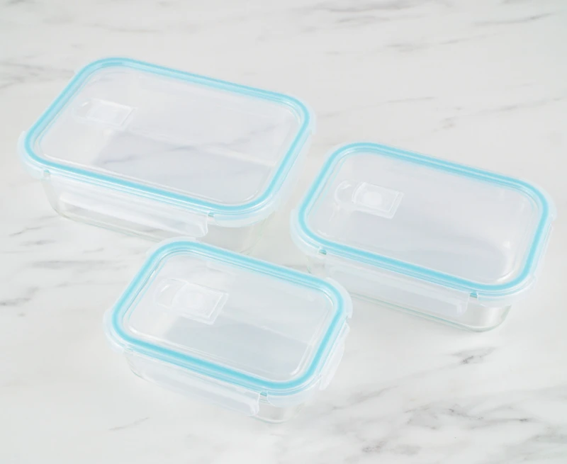 Snap & Lock Rectangular Containers, Set of 3
