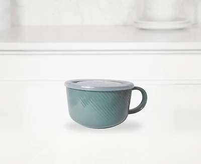 Damian Soup Bowl with Lid, 35oz, Green