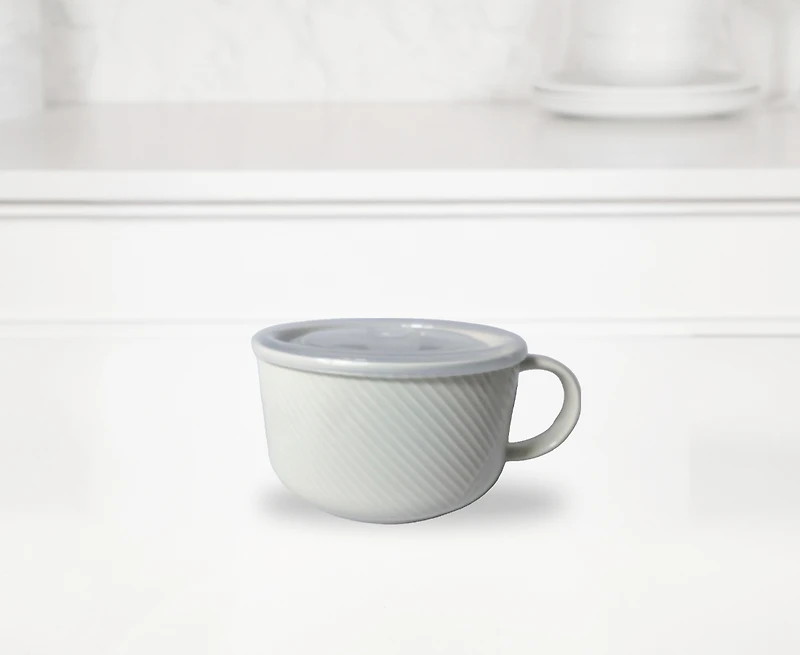 Damian Soup Bowl with Lid 35oz, Ivory