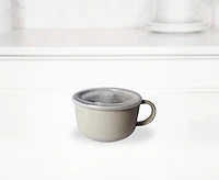 Damian Soup Bowl with Lid, 35 oz, Taupe