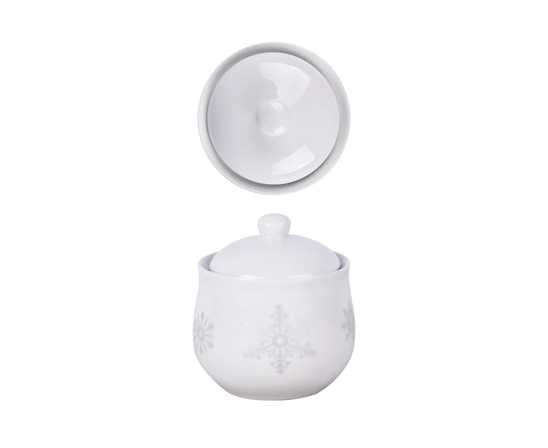 Silver Snowflake 37-Piece Dinnerware Set