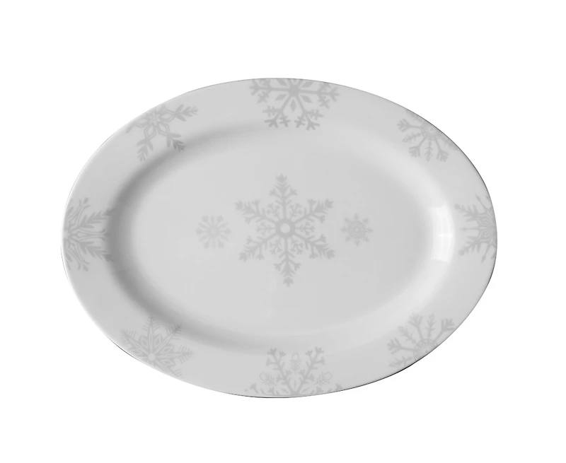 Silver Snowflake 37-Piece Dinnerware Set