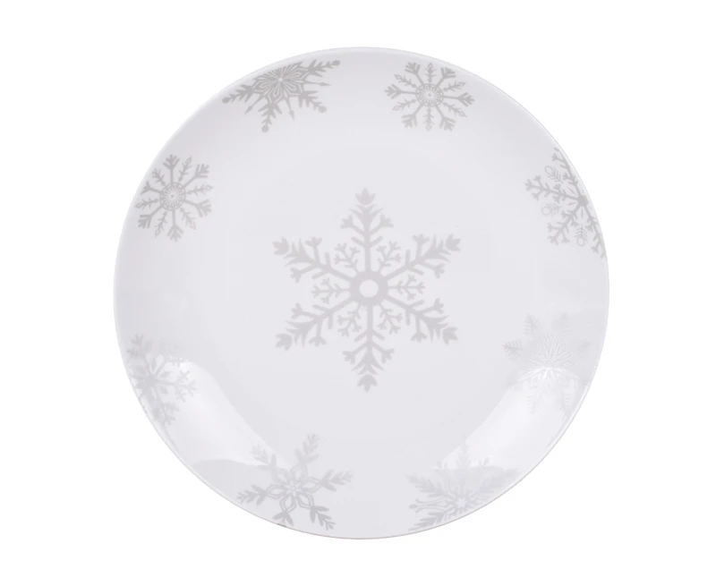 Silver Snowflake 37-Piece Dinnerware Set