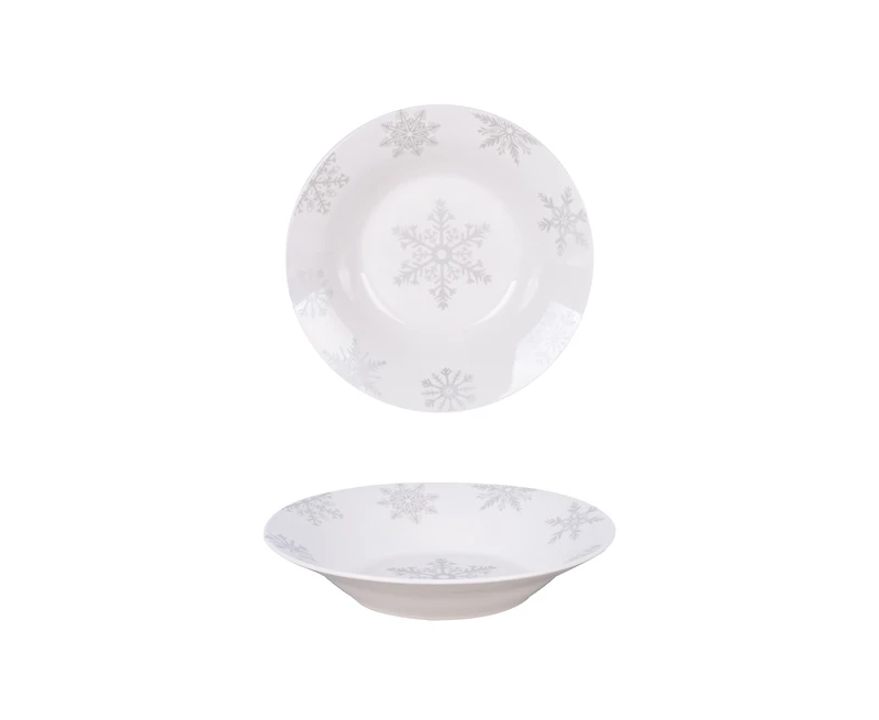 Silver Snowflake 37-Piece Dinnerware Set