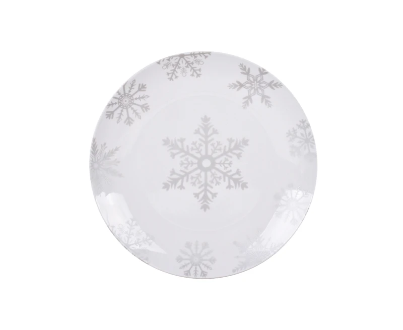 Silver Snowflake 37-Piece Dinnerware Set