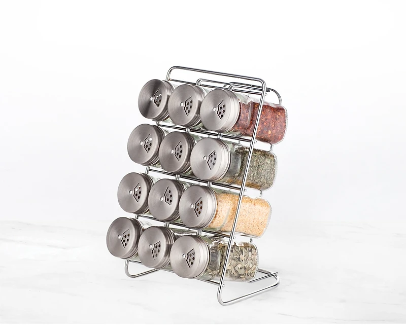 Liberty Steel Top 12-Piece Spice Rack Set