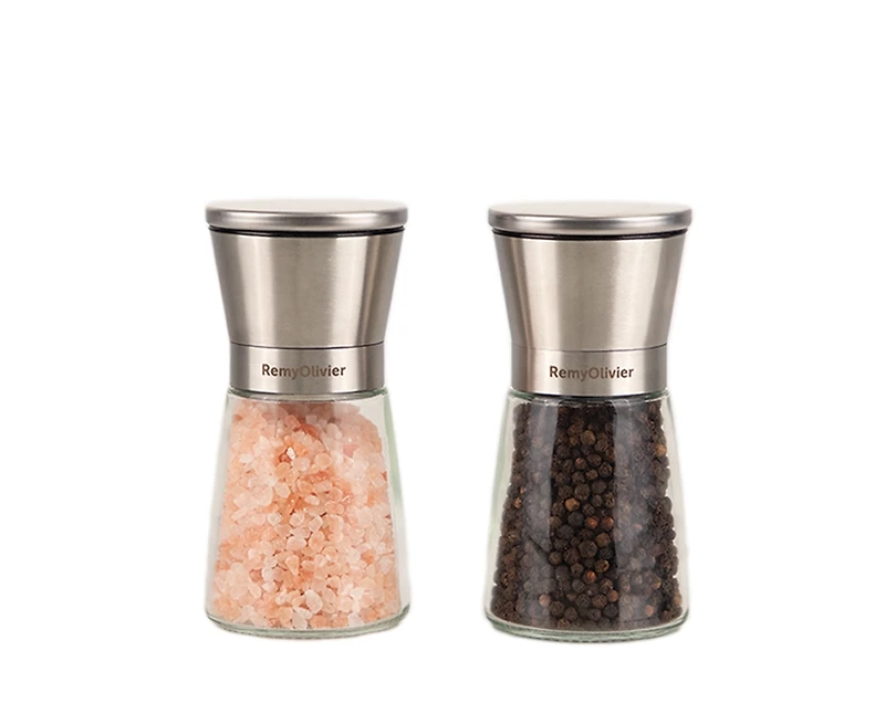 Remy Olivier Silver Top-Grinder S&P Set, Filled