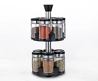 thinkkitchen Carousel 12-Jar Spice Rack, Unfilled, 2 Tier