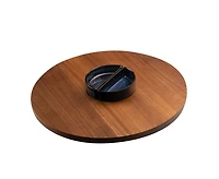 Lazy Susan en bois d'Océana avec plat en céramique