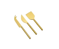 CHARCUTERIE SPECIAL-BOARD W/ 3 GOLD KNIVES,63CM.