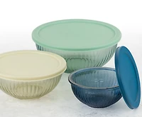 Set de 3 bols en verre avec couvercles