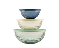Set of 3 Glass Bowls with Lids