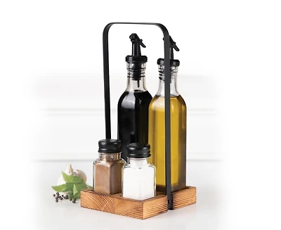 Spice Shakers with Wood and Glass