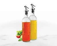 Set de 2 bouteilles à huile/vinaigre, en verre