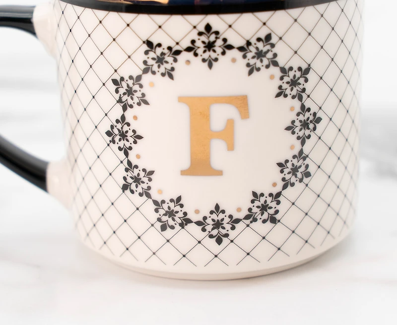 Mono F Mug - Black/Gold, 480 ml