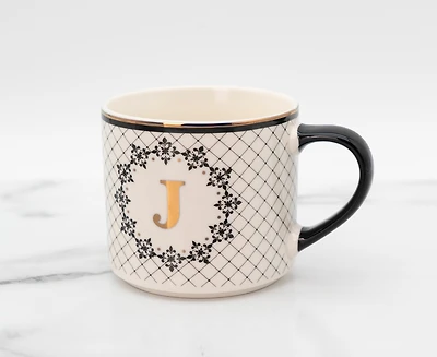 Mug Mono J - Noir/Or ; 480ml