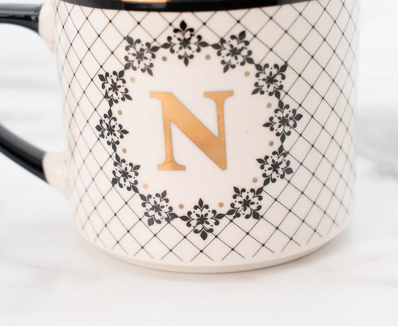 Mono N Mug - Black/Gold, 480ml