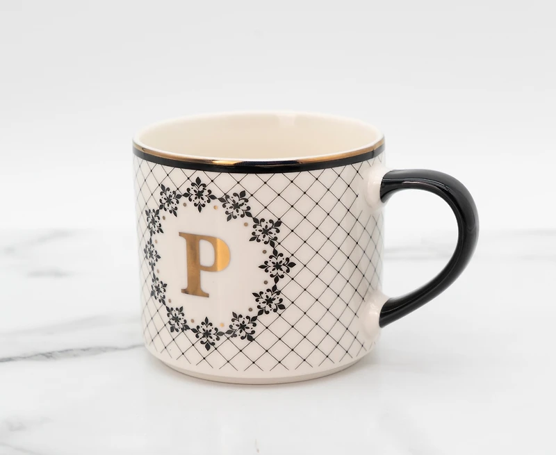 Mono P Mug - Black/Gold, 480ml