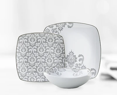 Luxe Damas 12-Piece Dinnerware Set