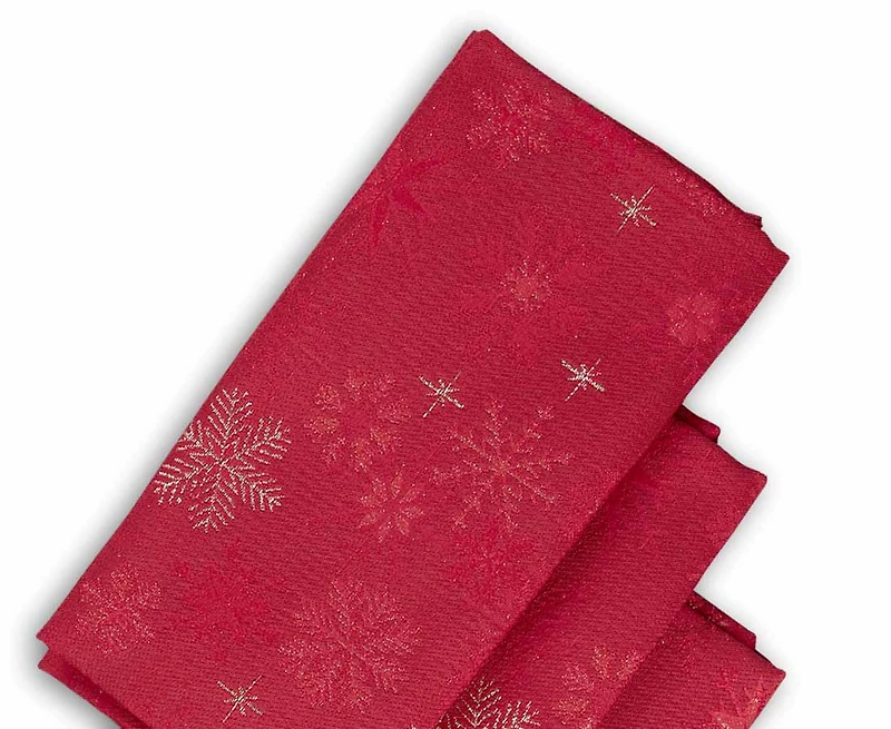 Holiday 4-Pack Napkins 18x18, Red/Gold