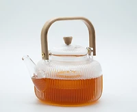 Tilly Théière en verre avec manche en bois, 1000 ml