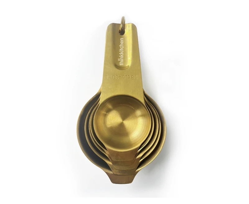 Tasses à mesurer en acier inoxydable doré