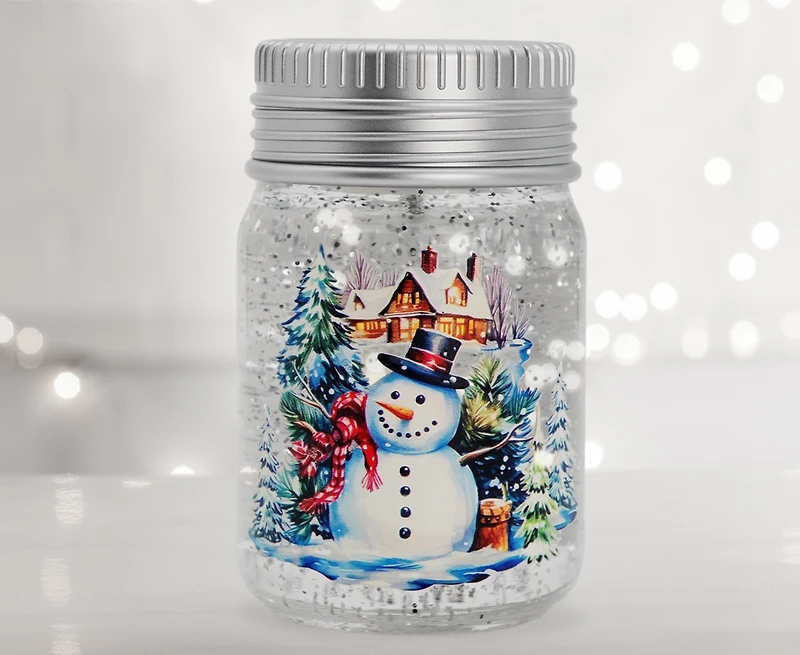 Snowman in Jar LED Water Globe 9x9x14 cm