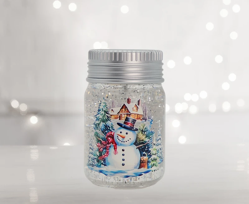 Snowman in Jar LED Water Globe 9x9x14 cm