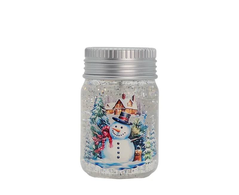 Snowman in Jar LED Water Globe 9x9x14 cm