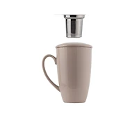 Tasse Verdora avec infuseur et couvercle 500ml, Taupe