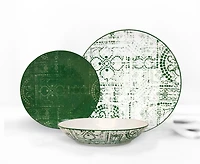 Ensemble de vaisselle en porcelaine Emi Vert – 12 pièces