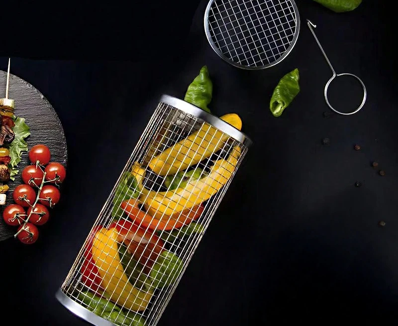 Grill Basket with Wooden Handle