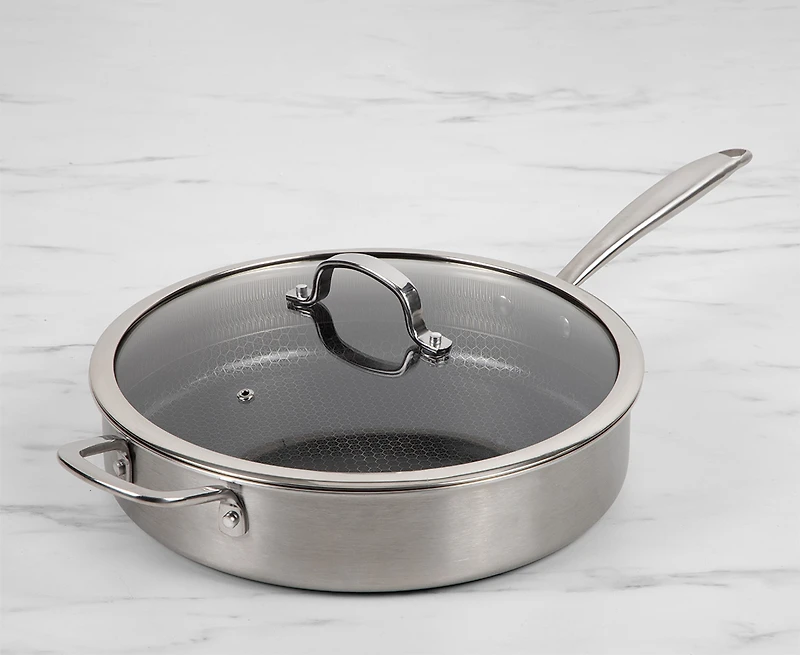 Remy Olivier Tri-Ply Steel Saute Pan with Cover, 30x7cm